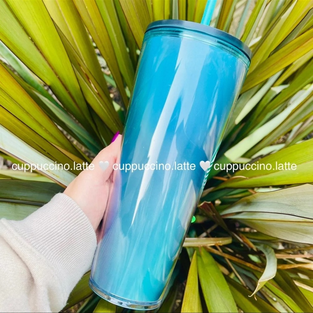 💙NEW SET💙Starbucks Teal 3D Hologram Tumblers - Picture 4 of 9